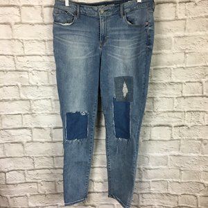 Old Navy Rockstar Midrise Patchwork Jeans Size 16